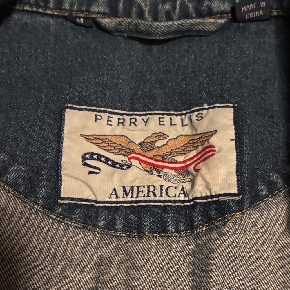 Perry Ellis Blue Denim Jacket - Picture 2 of 4